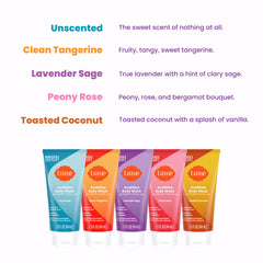 Lume Acidified Body Wash Minis Lavender Sage tube for fresh scent and 24-hour odor control.