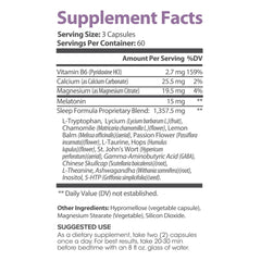 Lumen Naturals Natural Sleep label close-up shows valerian and magnesium.
