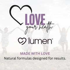Lumen Naturals Natural Sleep non-GMO and gluten-free label shown.