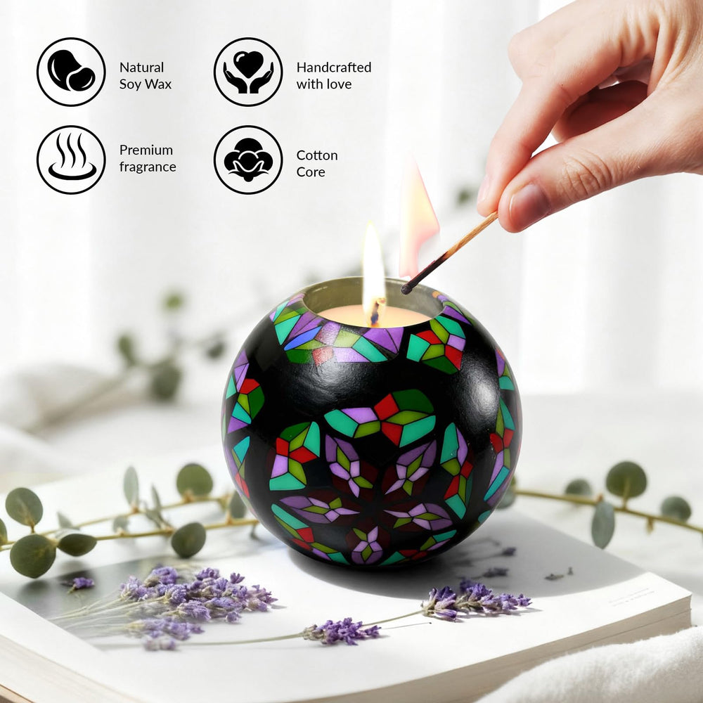 LumeTon natural soy wax candle delivers a clean burn with a subtle floral-fruity scent.