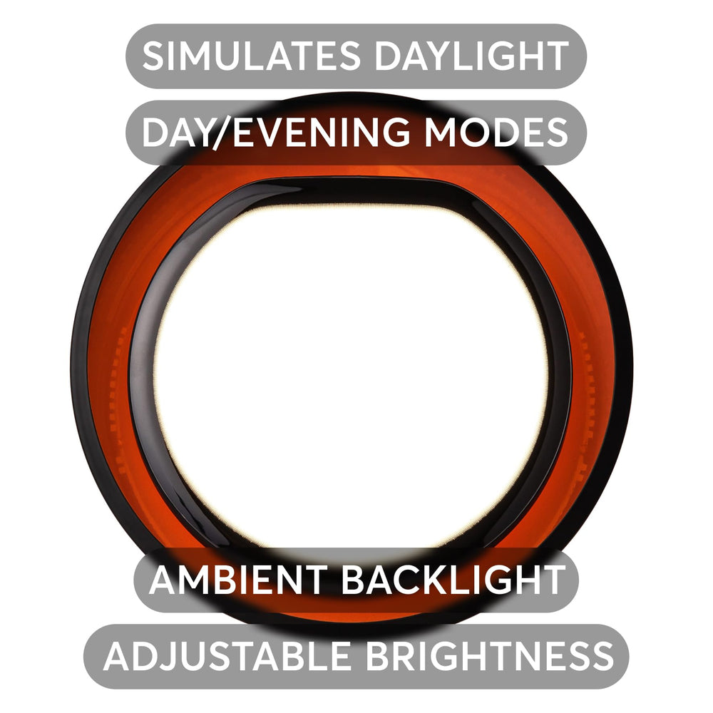 Lumie Halo Day Mode brightness control shown for daytime routines.