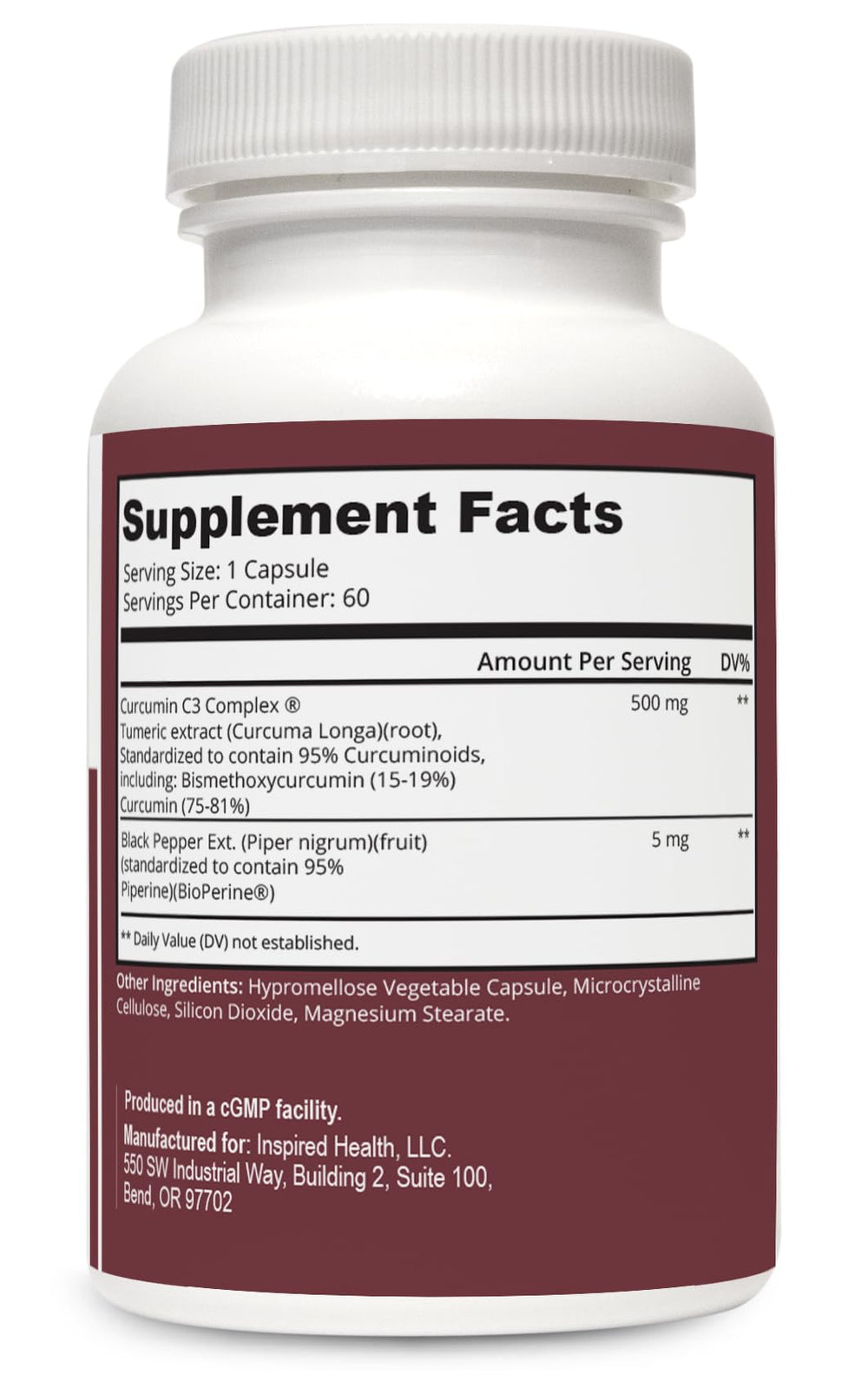 LUMINSPIRED HEALTH black pepper extract capsules for better bioavailability.