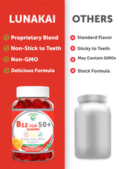 Lunakai B12 gummies 60-count bottle for convenient daily use.
