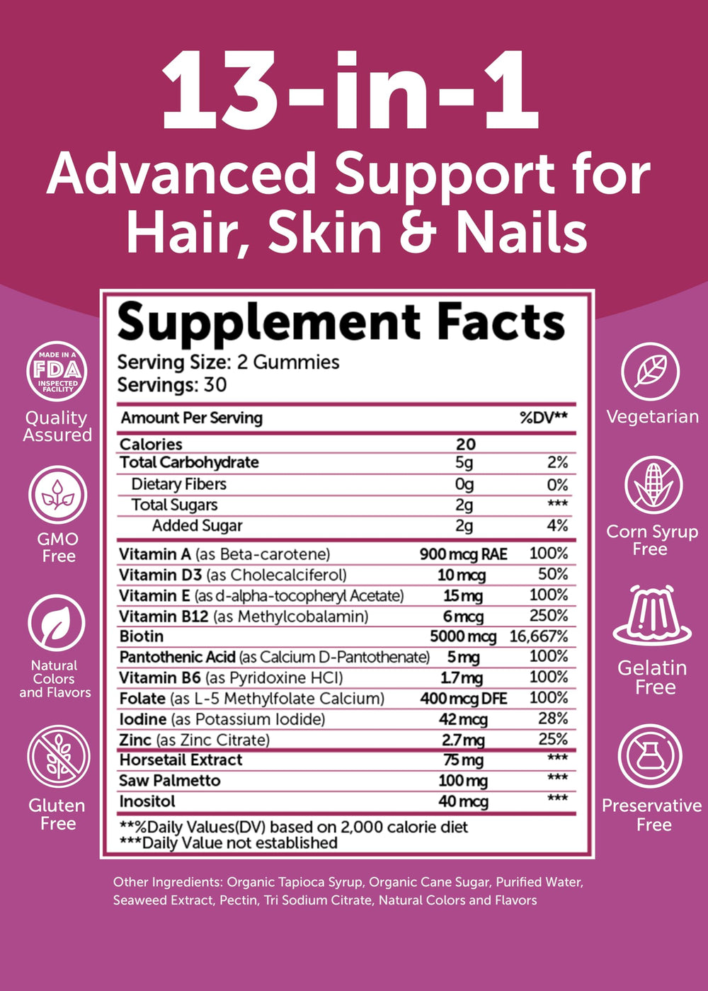 Lunakai bottle on table with nutrition facts, underscoring non-GMO, clean ingredients.