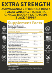 Lunakai label highlights turmeric, ginkgo, and cordyceps for immune and cognitive support.