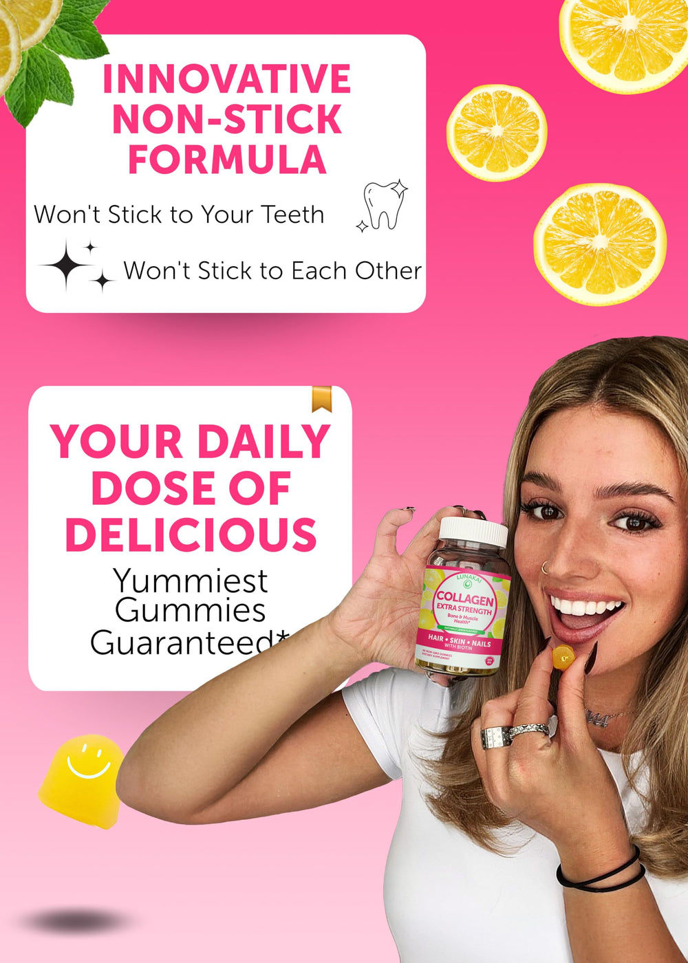 Lunakai vitamin E ingredient label highlights 250 mg of natural vitamin E.