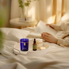 LunaLoved soy wax 8oz candle offers a clean burn and long-lasting fragrance.