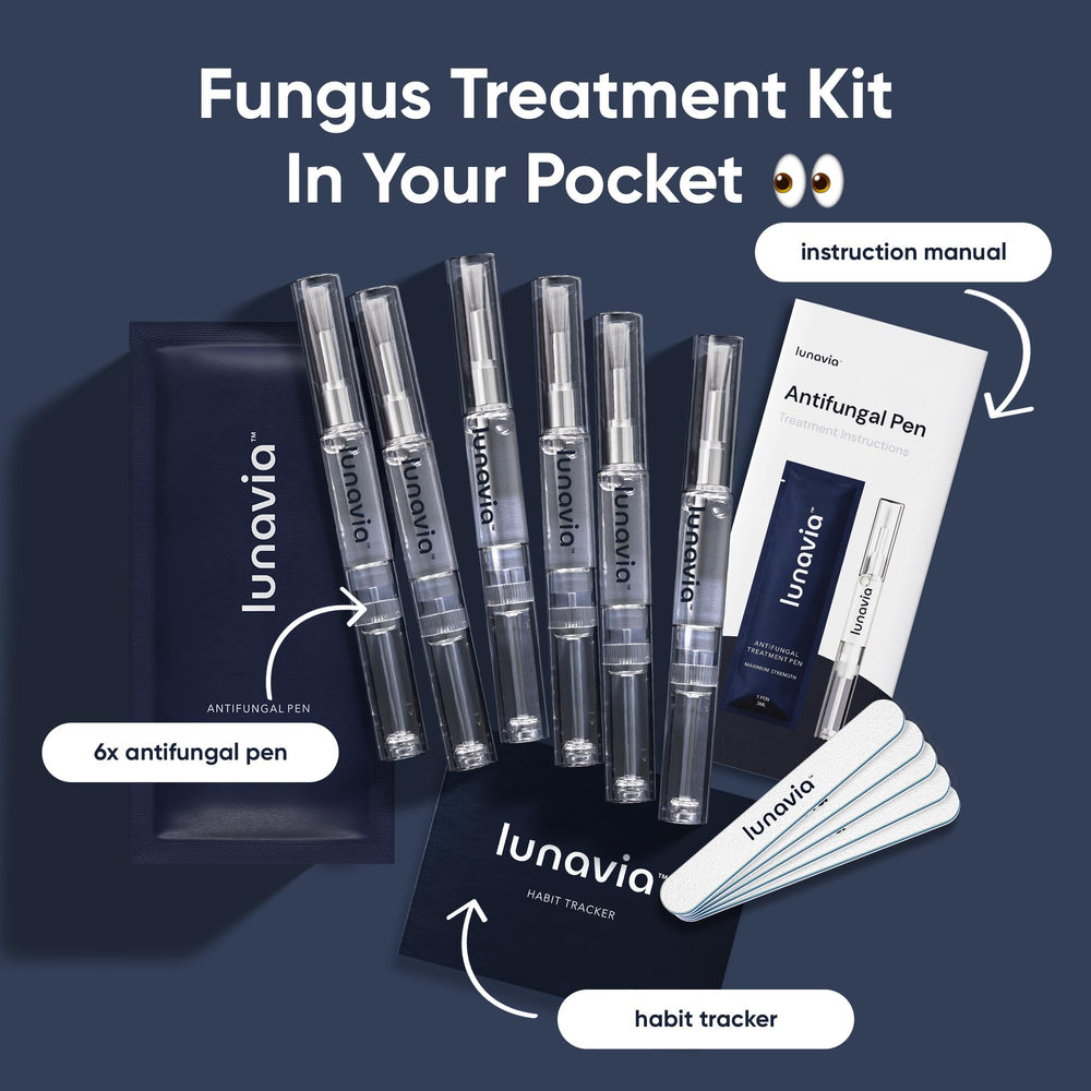 Lunavia Antifungal Pen in travel case emphasizes portability and discreet use.