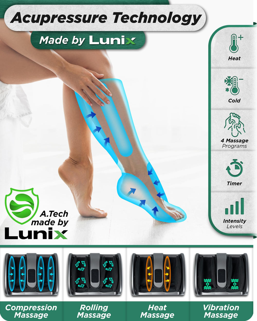 Close-up of Lunix LX20 kneading nodes showing deep tissue action.