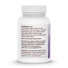 Caregiver preparing LutiMax; quick daily supplement for kids.