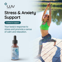 LUV Zen Drops pour spout for easy, measured dosing.