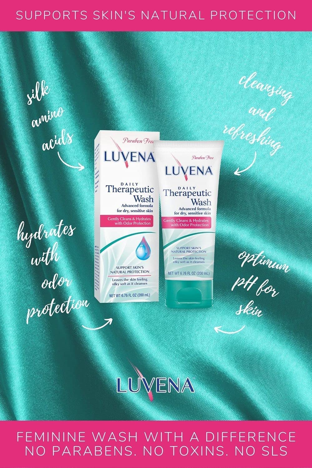LUVENA Personal Wash two-pack display highlighting value and ongoing cleansing.