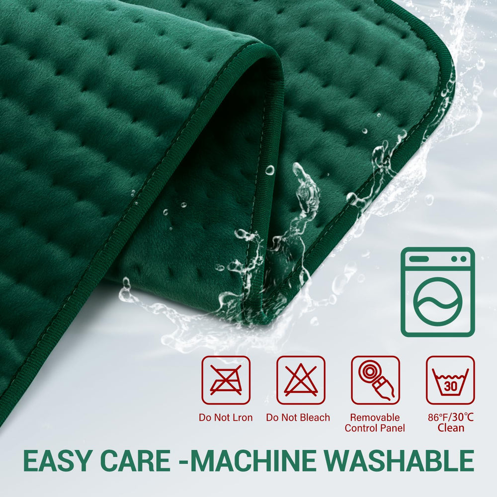 luwanda XXXL heating pad on a sofa shows convenient home use.