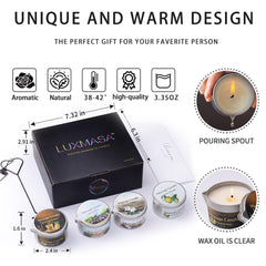 LuxMasa Lemon Wasabi massage candle tin for refreshing skin aroma