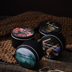 LUXMASA massage candle three-in-one design creates ambience and nourishes skin.