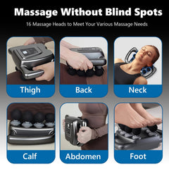 Lwuey attachment heads array provides varied massage options.