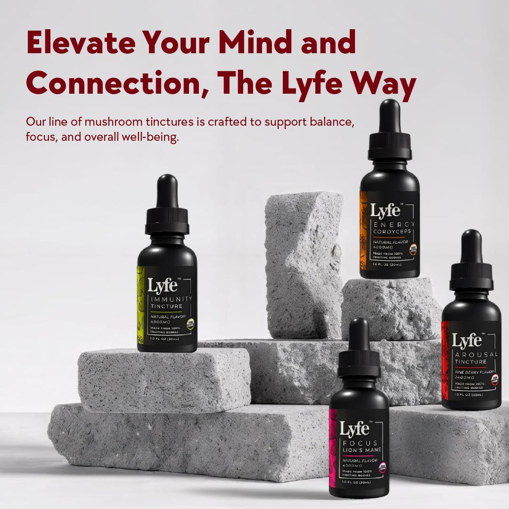LYFE Vitality packaging box with tincture bottle for eco-friendly wellness