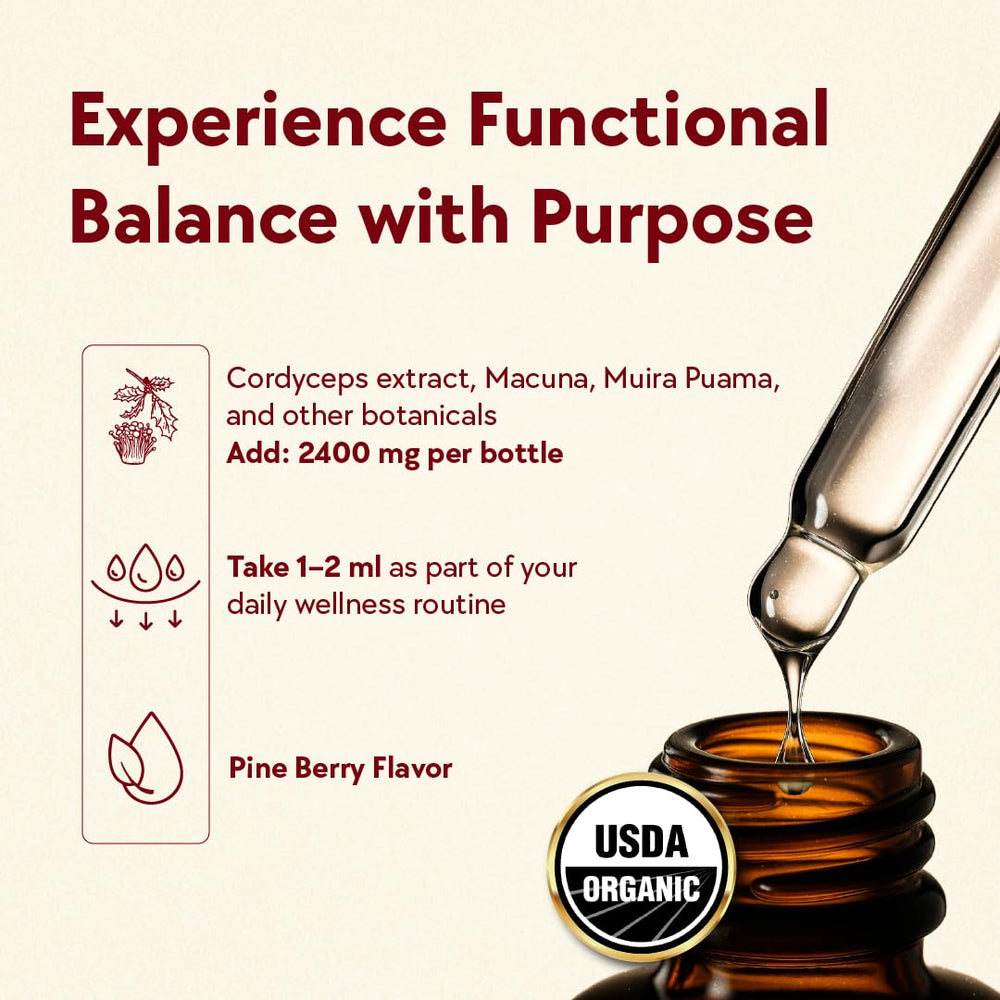LYFE Functional Vitality tincture pour demonstrating quick-absorption for focus