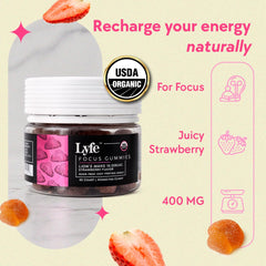 Gummies on a desk illustrate focus-friendly consumption during work.
