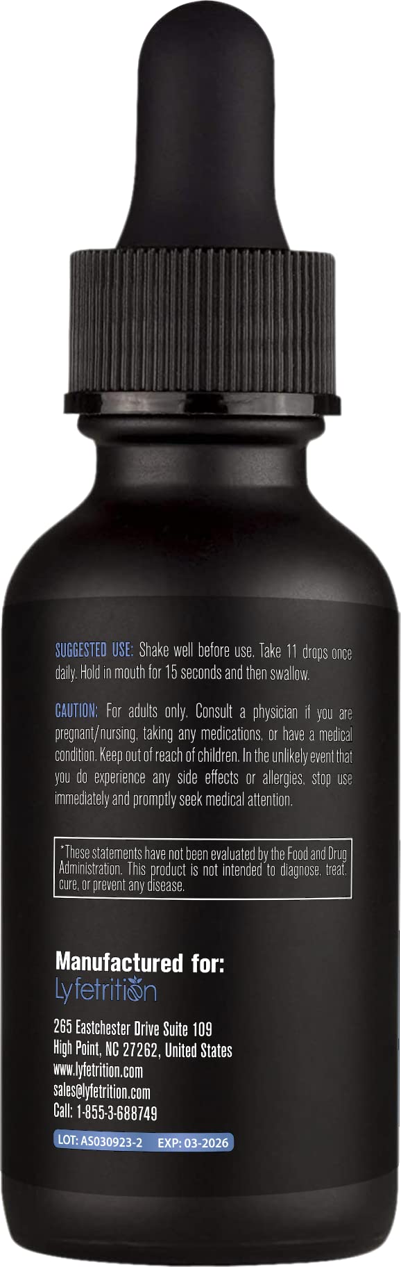 Lyfetrition Boswellia liquid with dropper enables quick absorption and easy mixing.