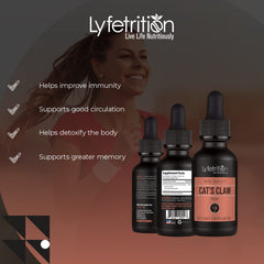 Lyfetrition Cat's Claw USA facility tag signaling trusted manufacturing.