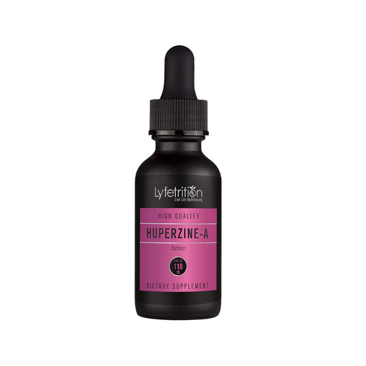 Lyfetrition Huperzine-A bottle label communicates quality and trust.