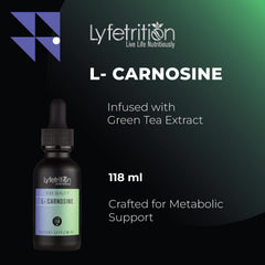 Lyfetrition L-Carnosine Liquid dispensing drops for simple dosing.