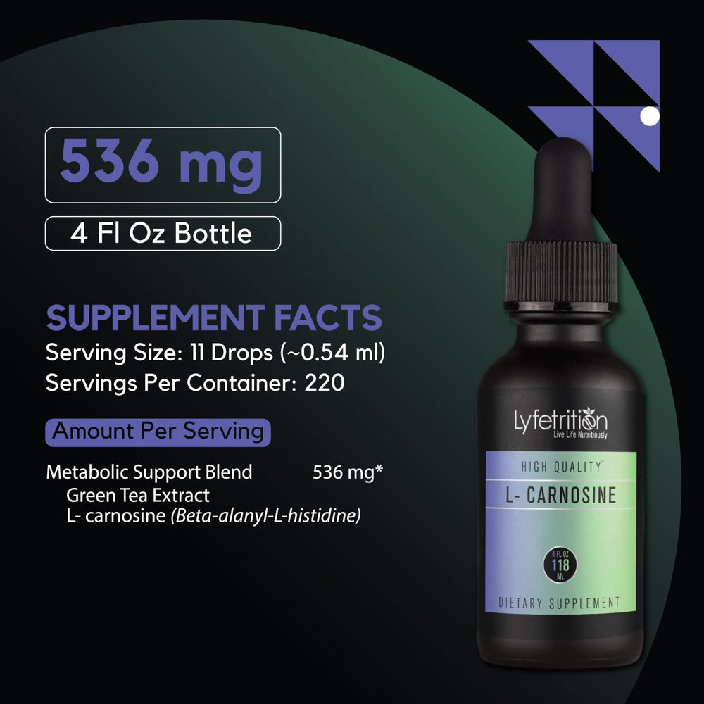 Lyfetrition L-Carnosine Liquid measuring drops for daily routine.