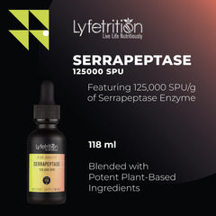 Dosing drops visual with Lyfetrition Serrapeptase for easy daily use.