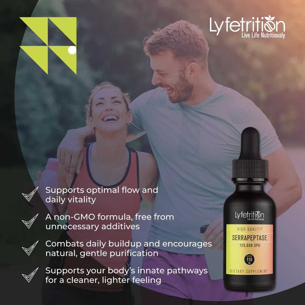 Serving size 220 listed on Lyfetrition Serrapeptase bottle label.