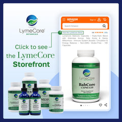 LymeCore Babcore label highlighting gluten-free formulation for a clean routine.