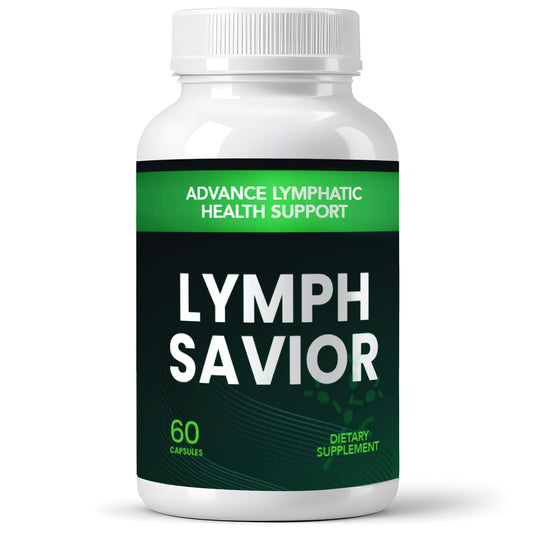 Lymph Savior bottle closeup for convenient daily wellness support