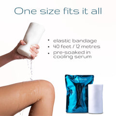 LYMPH8 wrap secured around the waist and thighs for targeted shaping.