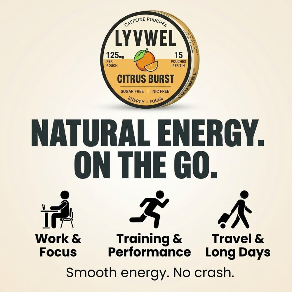 LyvWel focus and clarity through guarana caffeine on-the-go.