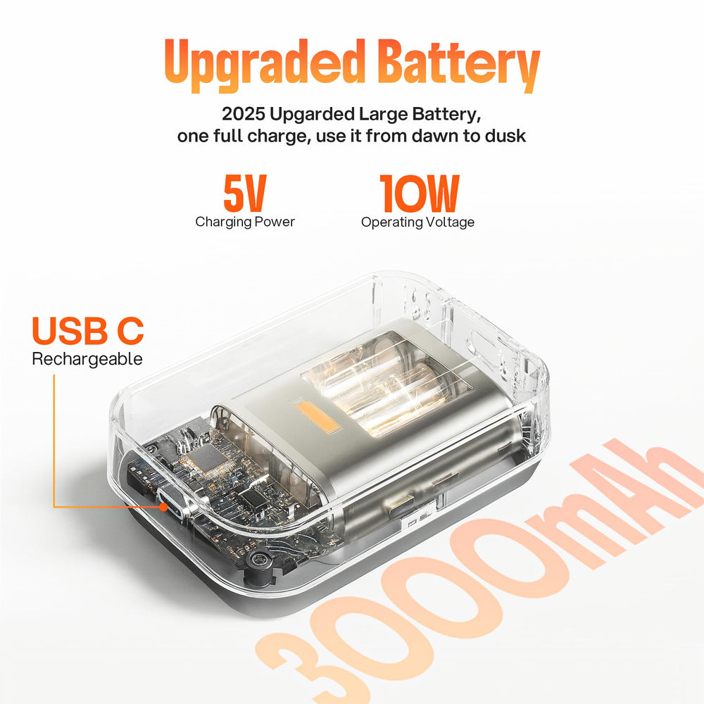 M. EMAMI battery compartment image shows 3000mAh power on the go.