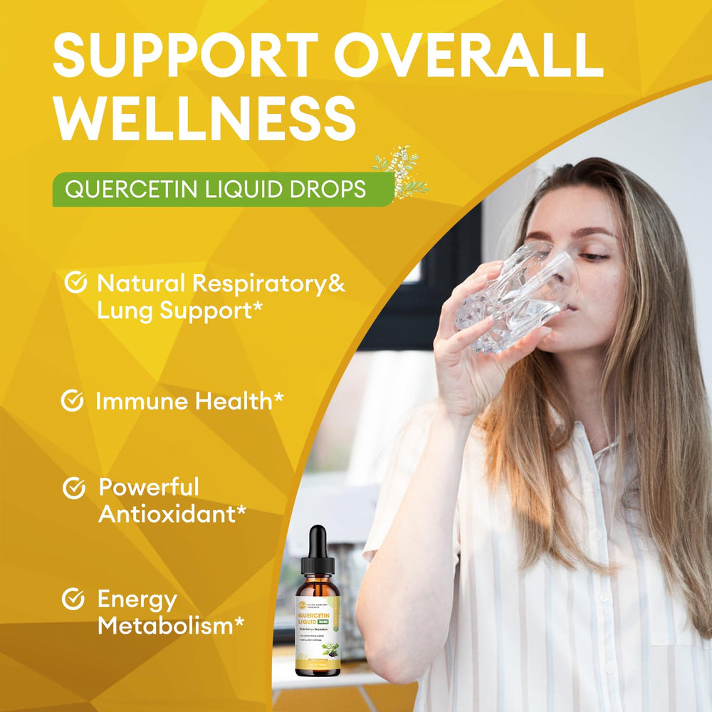 M inch Quercetin Drops ingredients include bromelain and elderberry