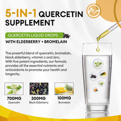 M inch Quercetin Drops pineapple flavor appeals to kids and adults