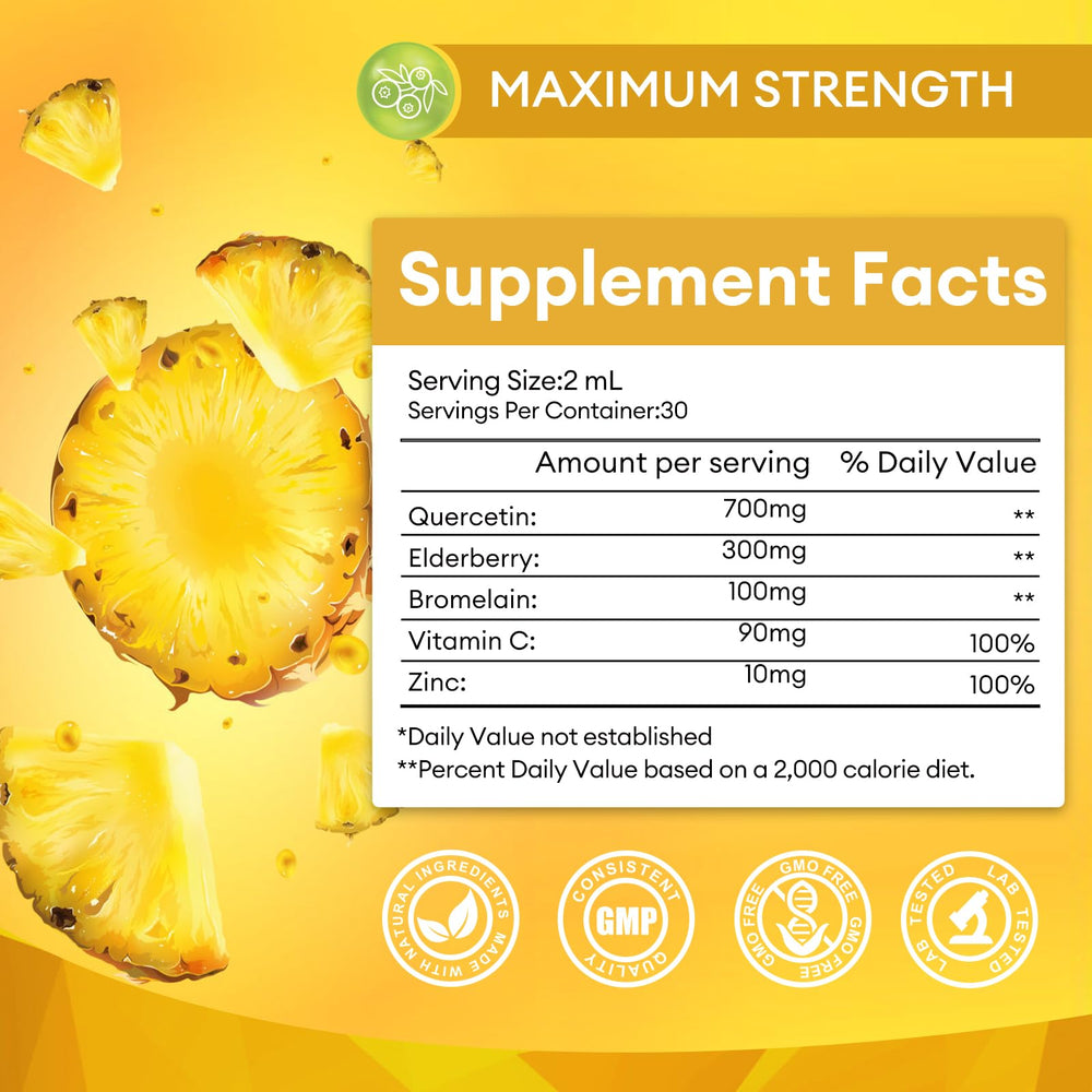 M inch Quercetin Drops served with water or food