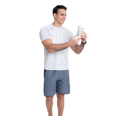 M+S Magnesium Complex bottle shown with lifestyle items emphasizing bone and nerve support.