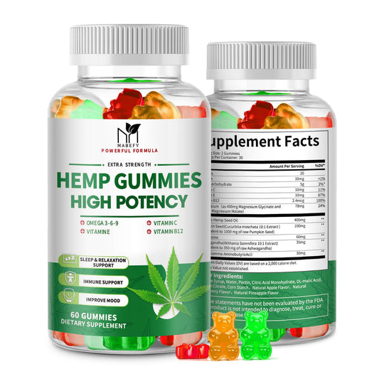 MABEFY hemp gummies sleep bottle promotes calm nights