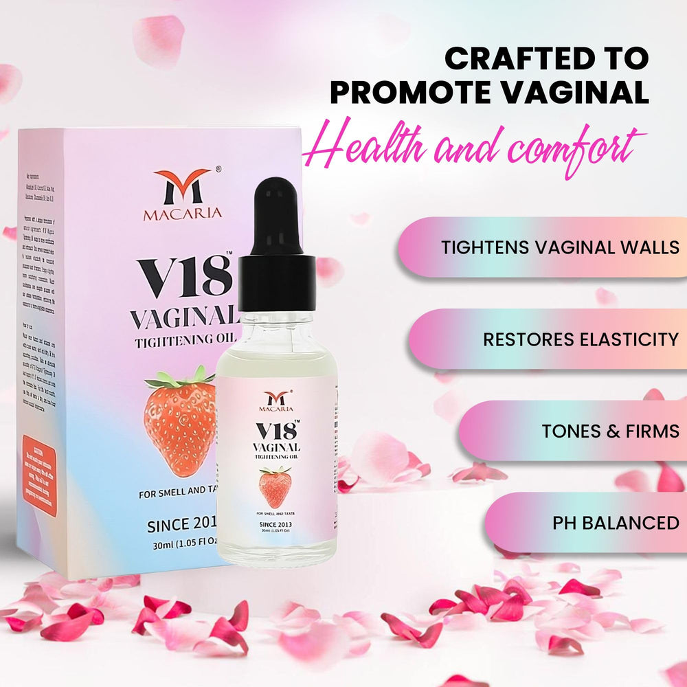MACARIA V18 Manjikani Oil emphasis on elasticity support.
