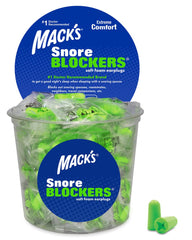 Mack's Snore Blockers earplugs in a 100-pair tub offer strong noise reduction for sleep.