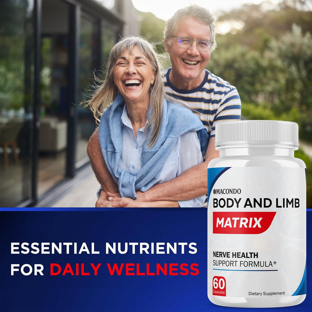 Macondo daily support capsules next to Gluten Free and Non-GMO labels.