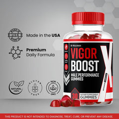 Macondo Vigor Boost X gummies served on a desk for a daily wellness ritual
