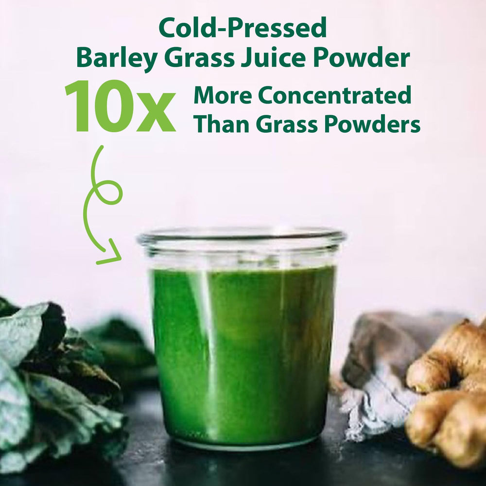MacroLife Macro Greens barley grass powder bottle for smoothie prep