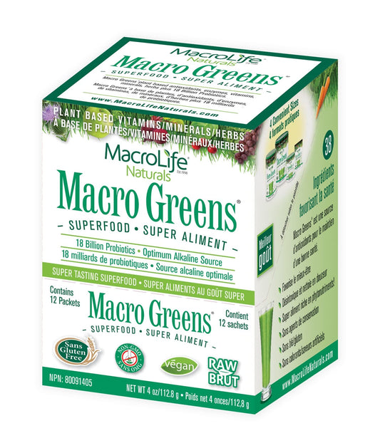 MacroLife Macro Greens packets on the go for daily greens boost