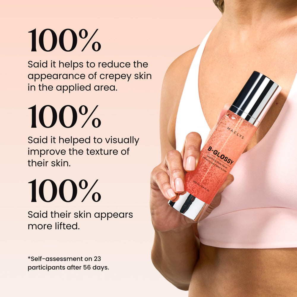 MAËLYS B-GLOSSY glow shot suggests radiant, smoother-looking skin after use.