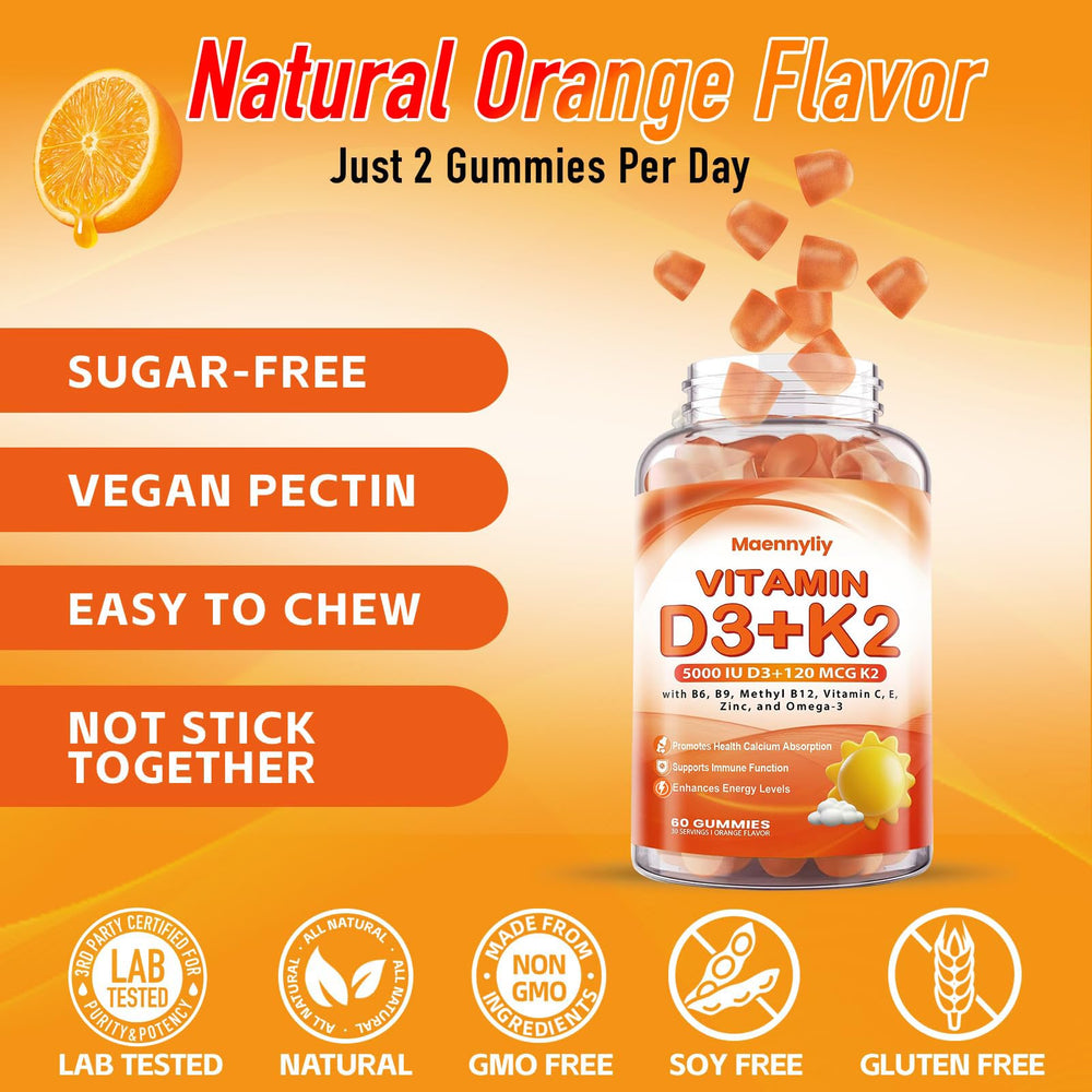 Maennyliy Vitamin D3 K2 Gummies designed for adults' daily wellness routine.