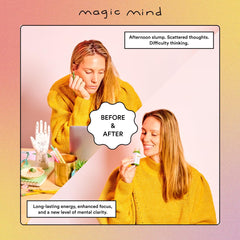 Magic Mind Focus Energy Shot being poured into a glass for smooth intake.