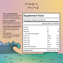 Close-up of Magic Mind ingredients showing adaptogens and mushrooms.
